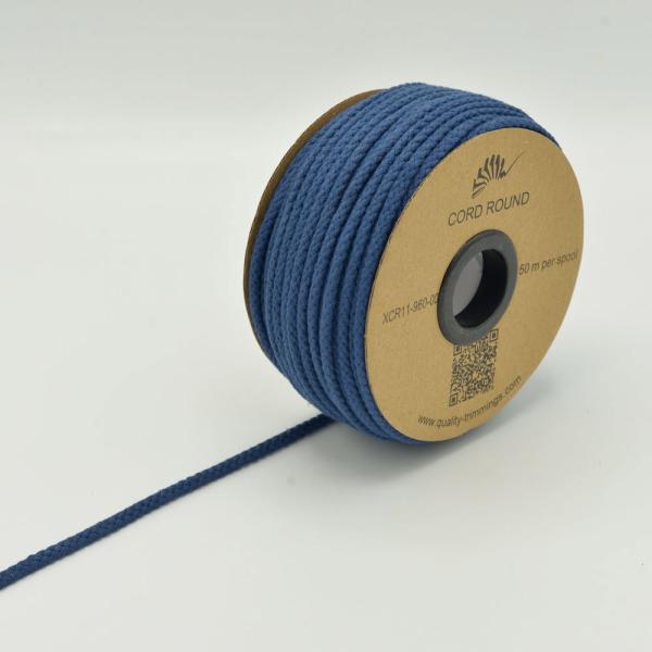 Kordel rund 6 mm Uni in Jeansblau